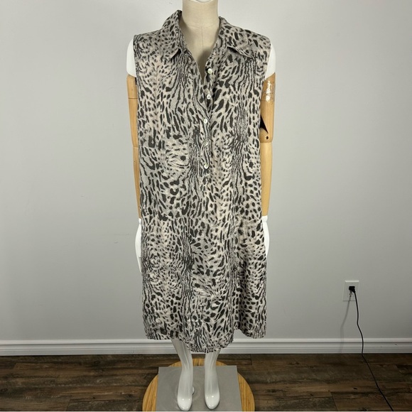 💕 Lungo L’arno Made In Italy Linen Dress 1X - Picture 3 of 12